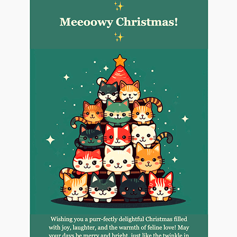 Meowy Christmas Tree eCard